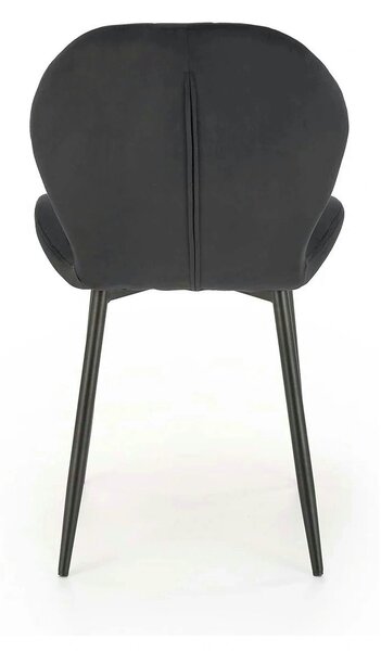 Scaun K538, negru, stofa catifelata/metal, 48x57x85 cm