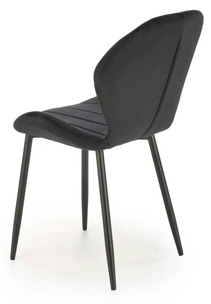 Scaun K538, negru, stofa catifelata/metal, 48x57x85 cm