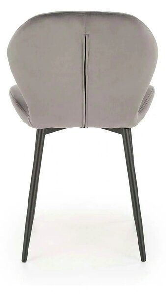 Scaun K538, gri/negru, stofa catifelata/metal, 48x57x85 cm