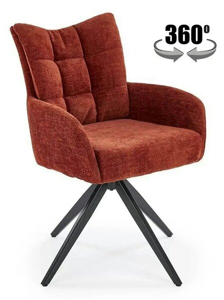 Scaun rotativ K540, scortisoara/negru, stofa/metal, 60x63x89 cm