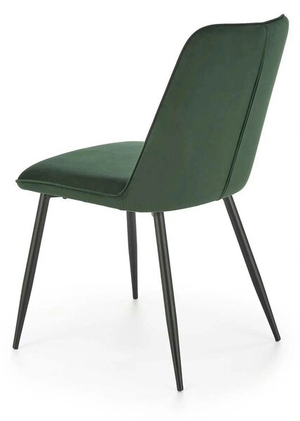 Scaun K539, verde inchis/negru, stofa catifelata/metal, 50x62x84 cm