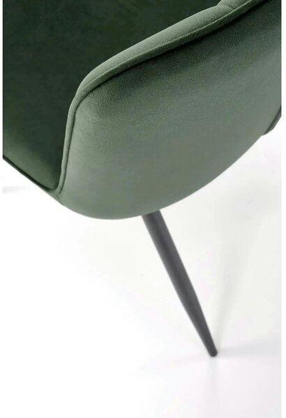 Scaun K539, verde inchis/negru, stofa catifelata/metal, 50x62x84 cm