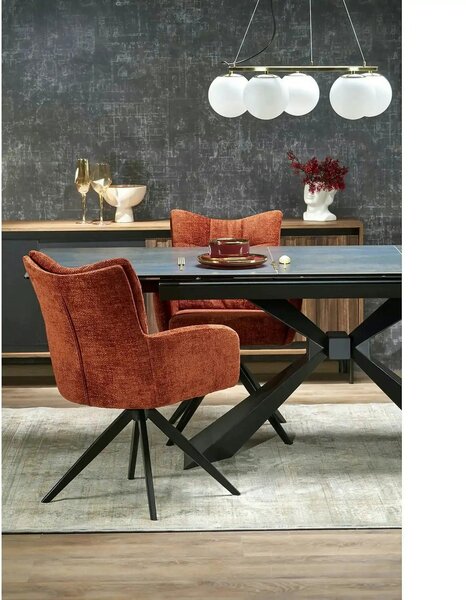 Scaun rotativ K540, scortisoara/negru, stofa/metal, 60x63x89 cm