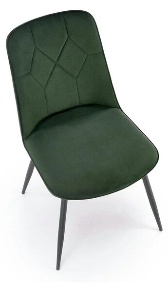 Scaun K539, verde inchis/negru, stofa catifelata/metal, 50x62x84 cm