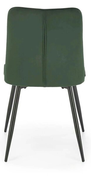 Scaun K539, verde inchis/negru, stofa catifelata/metal, 50x62x84 cm