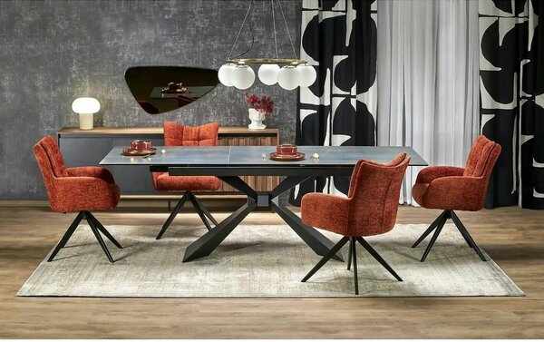Scaun rotativ K540, scortisoara/negru, stofa/metal, 60x63x89 cm