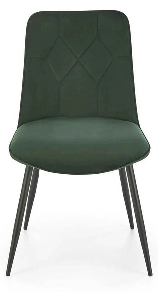 Scaun K539, verde inchis/negru, stofa catifelata/metal, 50x62x84 cm