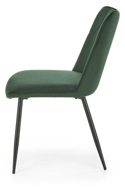Scaun K539, verde inchis/negru, stofa catifelata/metal, 50x62x84 cm