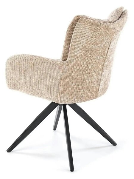 Scaun rotativ K540, bej/negru, stofa/metal, 60x63x89 cm