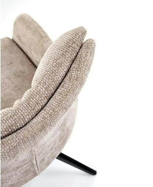 Scaun rotativ K540, bej/negru, stofa/metal, 60x63x89 cm