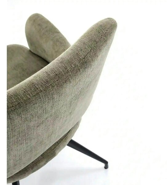 Scaun rotativ K542, verde/negru, stofa clasica/metal, 58x64x88 cm