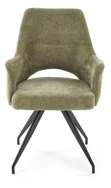 Scaun rotativ K542, verde/negru, stofa clasica/metal, 58x64x88 cm