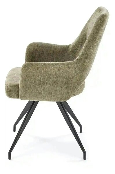 Scaun rotativ K542, verde/negru, stofa clasica/metal, 58x64x88 cm