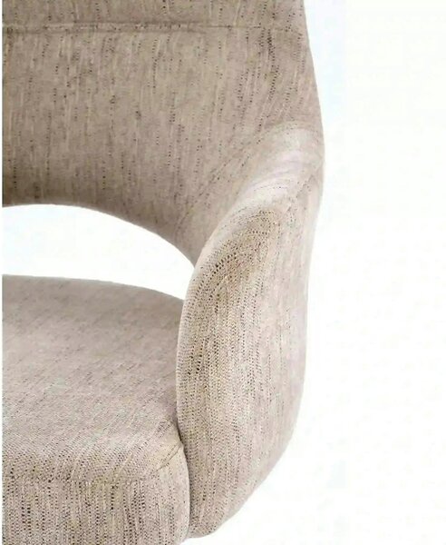 Scaun rotativ K542, bej/negru, stofa clasica/metal, 58x64x88 cm