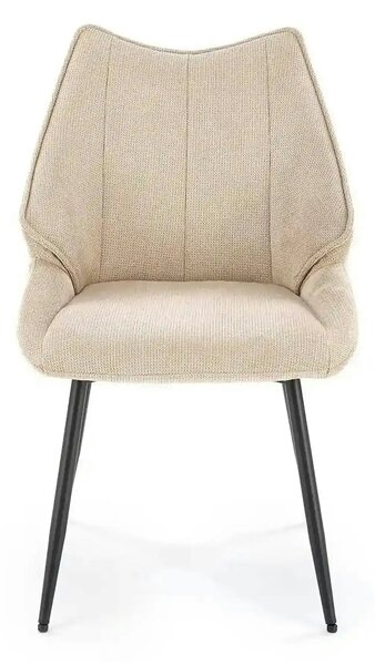 Scaun bej tapitat K543, stofa clasica/metal, 55x60x87 cm