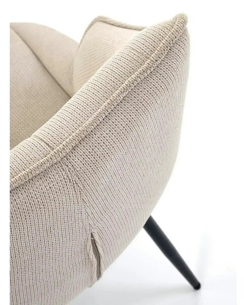 Scaun bej tapitat K543, stofa clasica/metal, 55x60x87 cm