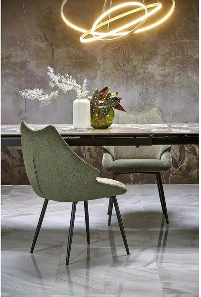 Scaun K543, gri/negru, stofa clasica/metal, 55x60x87 cm