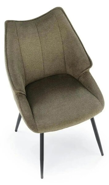 Scaun K543, verde/negru, stofa clasica/metal, 55x60x87 cm