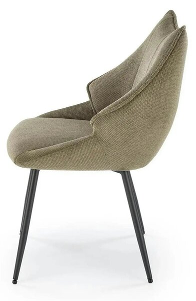 Scaun K543, verde/negru, stofa clasica/metal, 55x60x87 cm