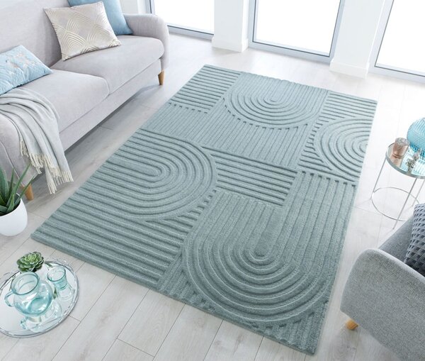 Covor din lână Flair Rugs Zen Garden 120 x 170 cm, turcoaz
