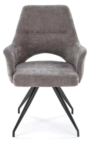 Scaun rotativ K542, gri/negru, stofa clasica/metal, 58x64x88 cm