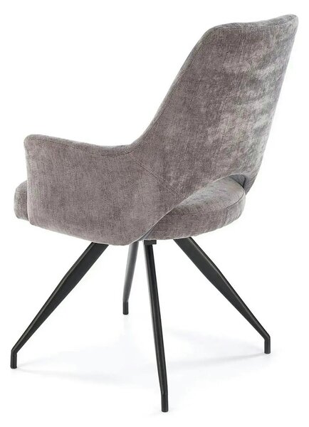 Scaun rotativ K542, gri/negru, stofa clasica/metal, 58x64x88 cm