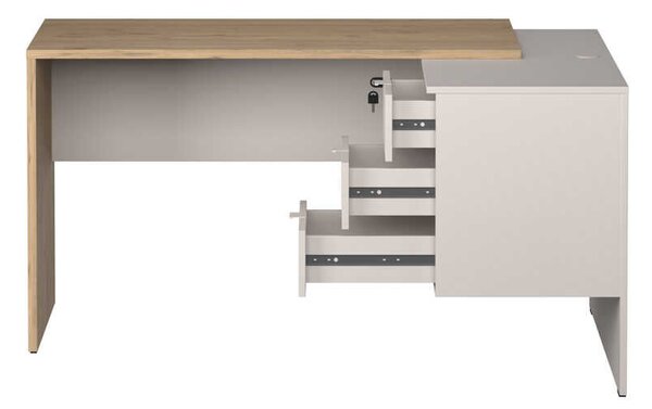 Birou Adore Madrid cu 3 sertare, Stejar, 140x75x107 cm