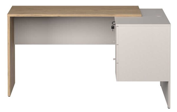 Birou Adore Madrid cu 3 sertare, Stejar, 140x75x107 cm