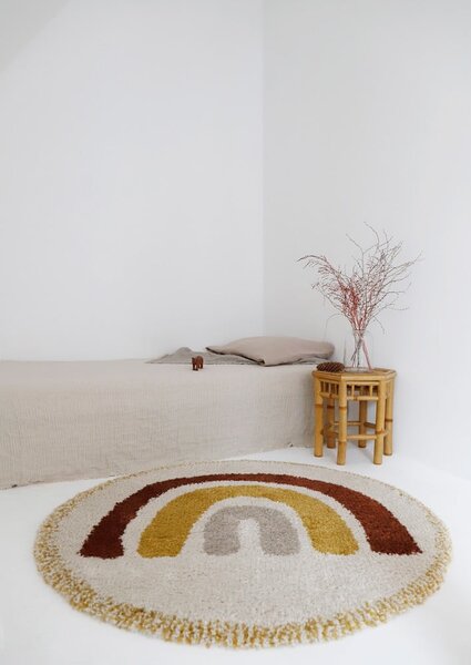 Covor copii Nattiot Bohemian Rainbow, ø 120 cm