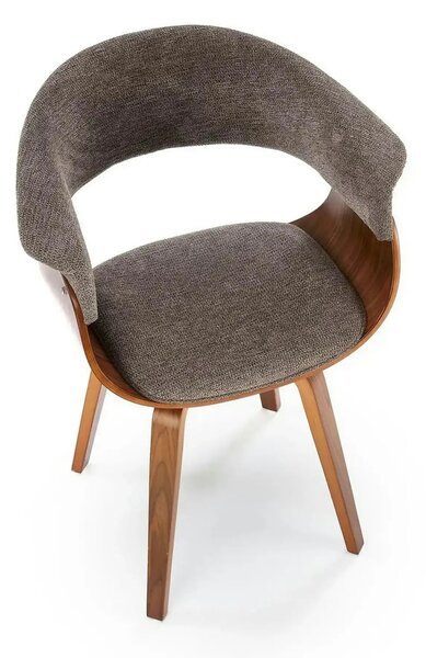 Scaun K545, gri/nuc, stofa clasica/placaj, 63x53x83 cm