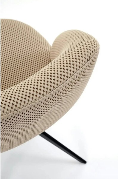 Scaun rotativ K546, bej/negru, panza/metal, 52x60x79 cm