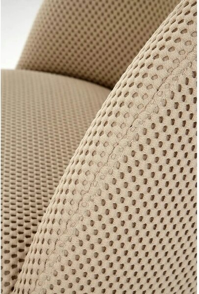 Scaun rotativ K546, bej/negru, panza/metal, 52x60x79 cm