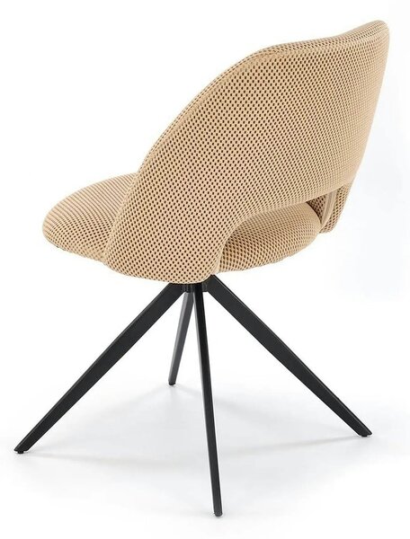 Scaun rotativ K546, bej/negru, panza/metal, 52x60x79 cm
