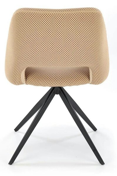 Scaun rotativ K546, bej/negru, panza/metal, 52x60x79 cm
