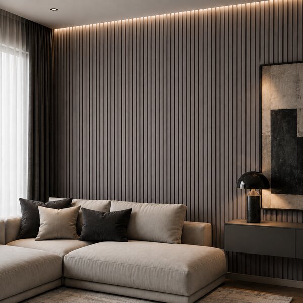 Panou decorativ din PVC gri cu dimensiuni 16х1.8х270 cm