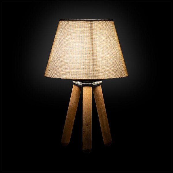 Veioza PWL-1071, textil si MDF, D22x32 cm
