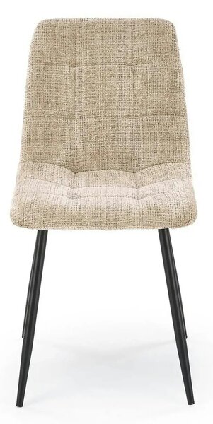 Scaun K547, bej/negru, stofa clasica/metal, 45x53x87 cm