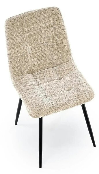 Scaun K547, bej/negru, stofa clasica/metal, 45x53x87 cm