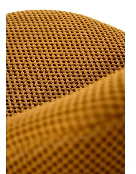 Scaun rotativ K546, galben mustar/negru, panza/metal, 52x60x79 cm