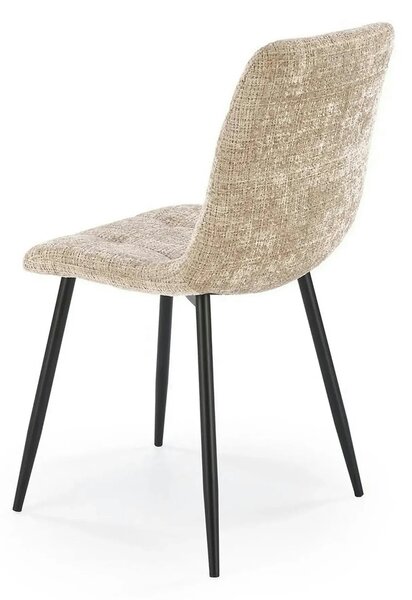 Scaun K547, bej/negru, stofa clasica/metal, 45x53x87 cm