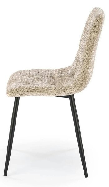 Scaun K547, bej/negru, stofa clasica/metal, 45x53x87 cm