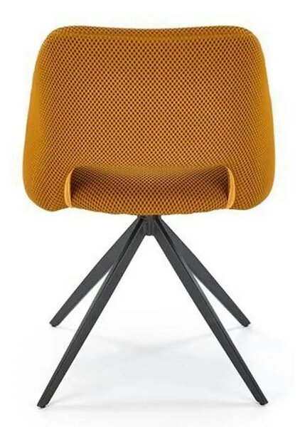 Scaun rotativ K546, galben mustar/negru, panza/metal, 52x60x79 cm