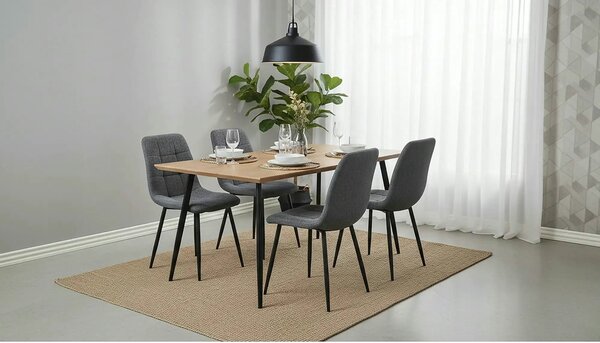 Scaun K547, gri/negru, stofa clasica/metal, 45x53x87 cm