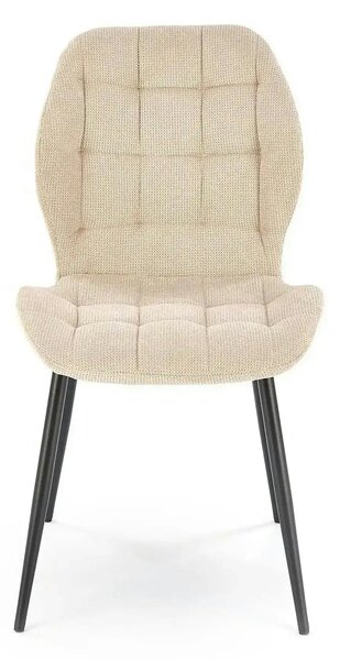 Scaun K548, bej/negru, stofa clasica/metal, 47x55x84 cm