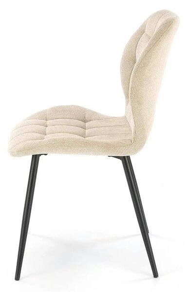 Scaun K548, bej/negru, stofa clasica/metal, 47x55x84 cm
