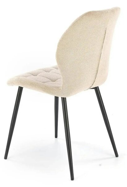 Scaun K548, bej/negru, stofa clasica/metal, 47x55x84 cm