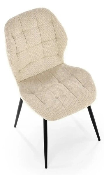 Scaun K548, bej/negru, stofa clasica/metal, 47x55x84 cm
