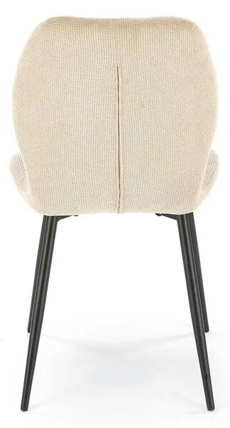 Scaun K548, bej/negru, stofa clasica/metal, 47x55x84 cm