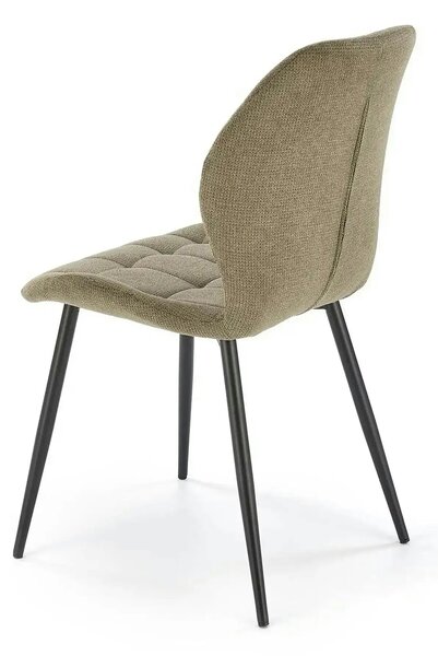 Scaun K548, verde/negru, stofa clasica/metal, 47x55x84 cm