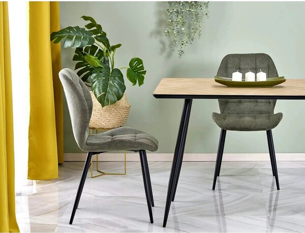 Scaun K548, verde/negru, stofa clasica/metal, 47x55x84 cm